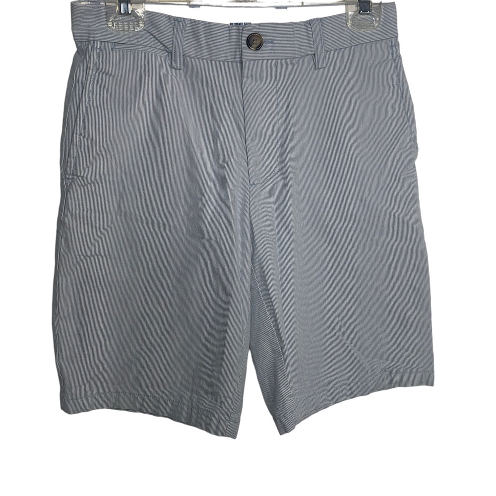 Old Navy Mens Size 29 Ultimate Slim Shorts Light Blue Striped Built In Flex
